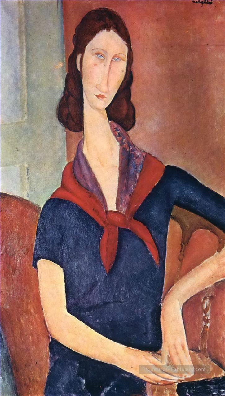jeanne hebuterne avec une écharpe 1919 Amedeo Modigliani Peintures à l'huile